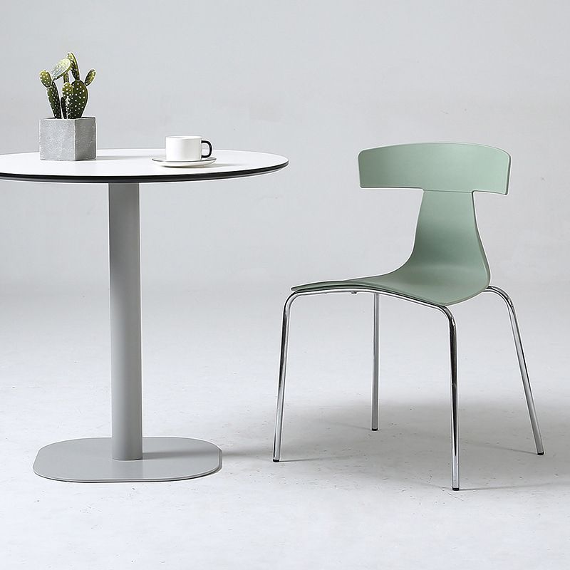 Contemporary Style Metal Chair Set Slat Back Side Kitchen Dining Chair