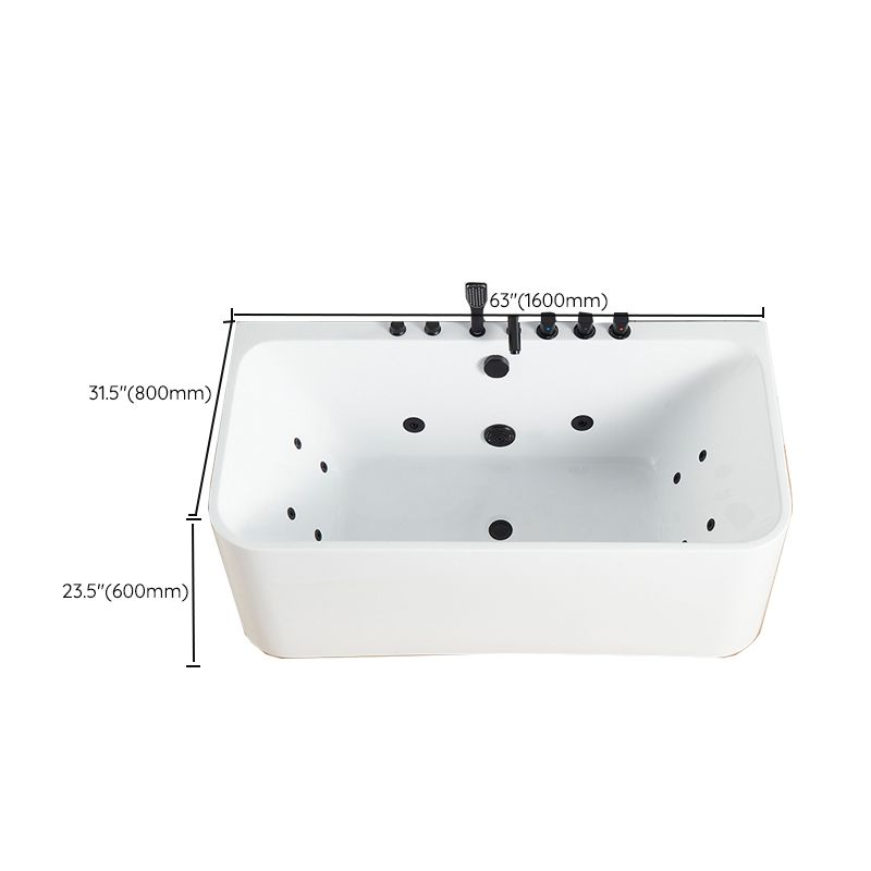 Rectangle Air / Whirlpool Bathtub Modern Back to Wall Acrylic Bathtub