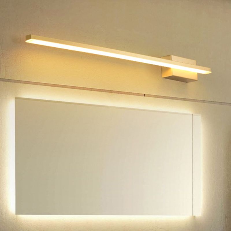 Goud langwerpige wand gemonteerd verlichting eigentijdse led metaal ijdelheid wandlamp