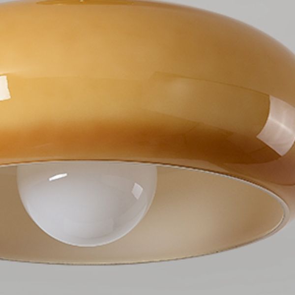 Contemporary Glass Shaded Ceiling Light Golden Flush Mount Lighting for Foyer