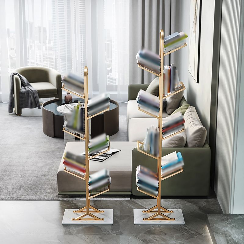 Modern Style Metal Bookshelf Etagere Shelf Bookcase for Home