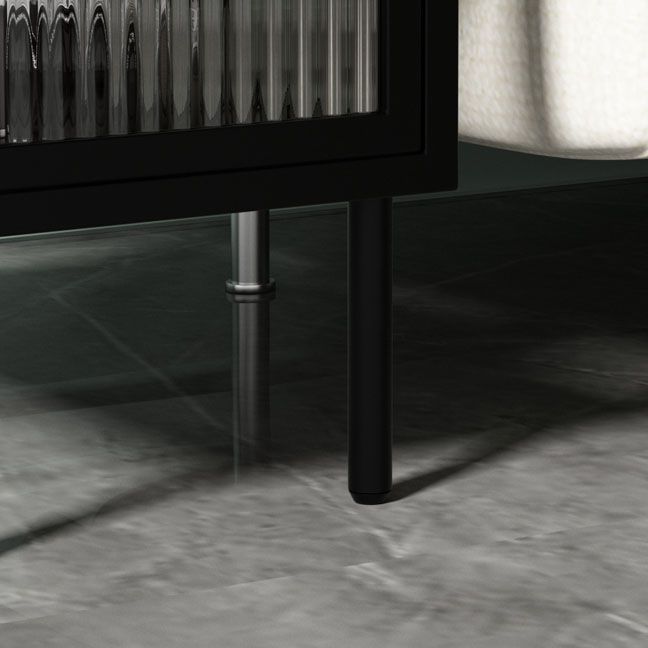 Metal Rectangle Top Side Table 23.6" Tall 4 Legs End Table with Storage