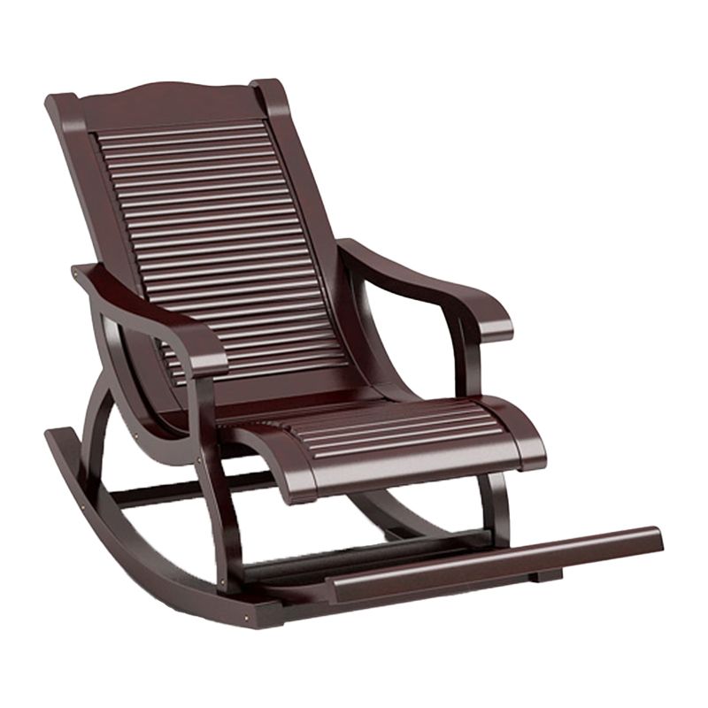 Modern Recliner Chair Solid Wood Indoor Rocking Chair in Brown