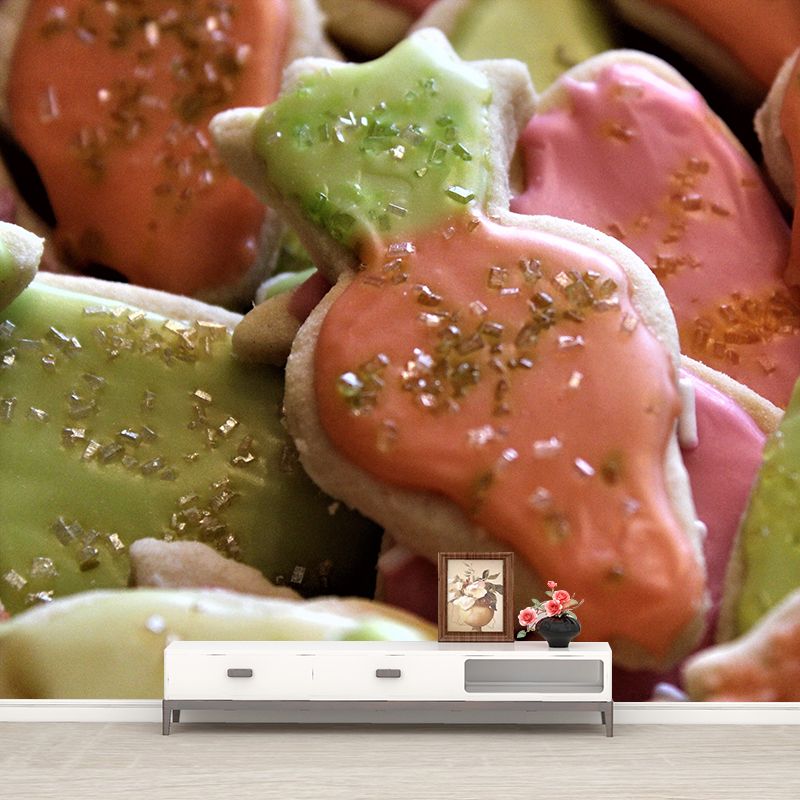 Cookies Mural Wallpaper Contemporary Mildew Resistant Commerce Shop Decoration
