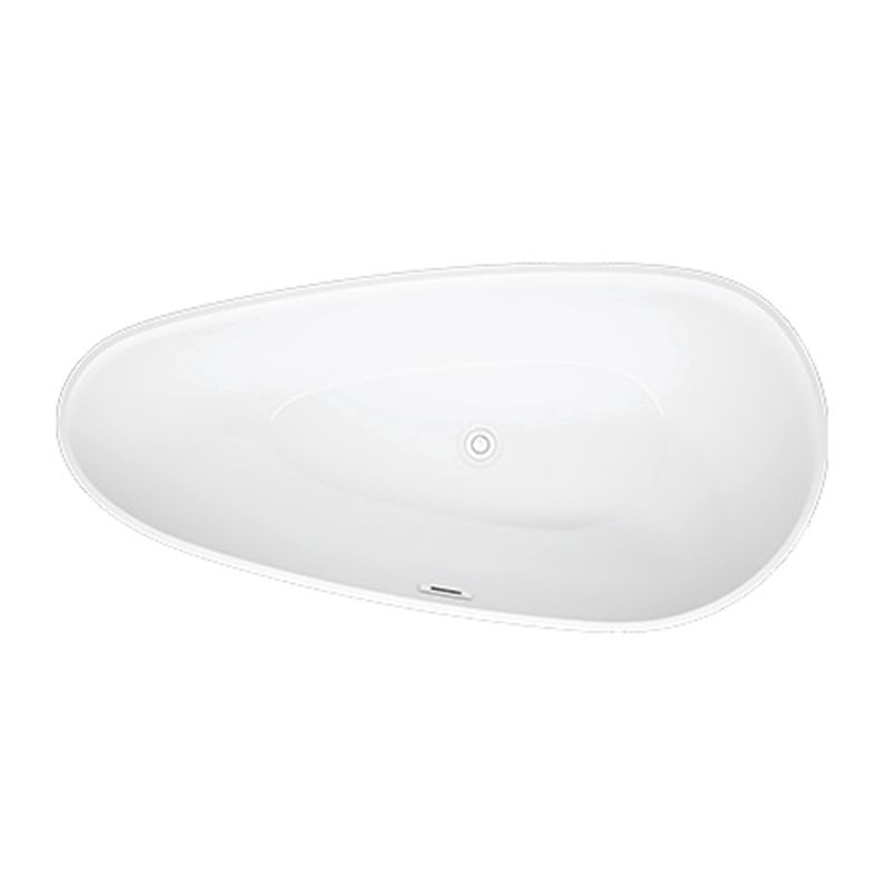 Matte Finish Oval Bathtub with Drain and Overflow Trim Acrylic Soaking Freestanding Tub