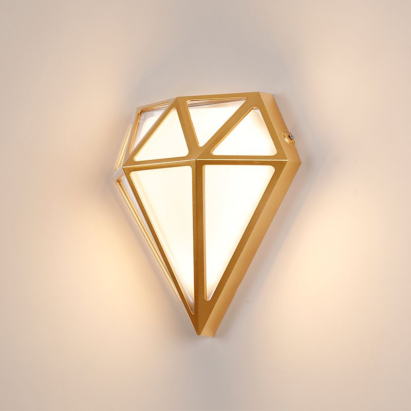 Zeitgenössischer Stil Wandleuchte Gold Diamant Form Wandleuchte für Schlafzimmer