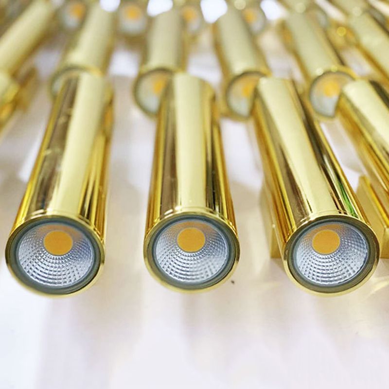 Cylindrical Aluminum LED Wall Light Post-modern Simplicity Metal Bedside Lamp in Electroplated Gold