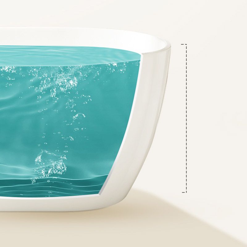 Modern Acrylic Oval Bathtub Freestanding Soaking Bathtub with Drain Bath Tub