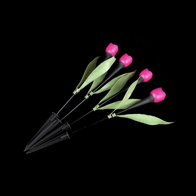 Contemporary Artificial Tulip Solar Ground Light Plastic Backyard LED Landscape Light