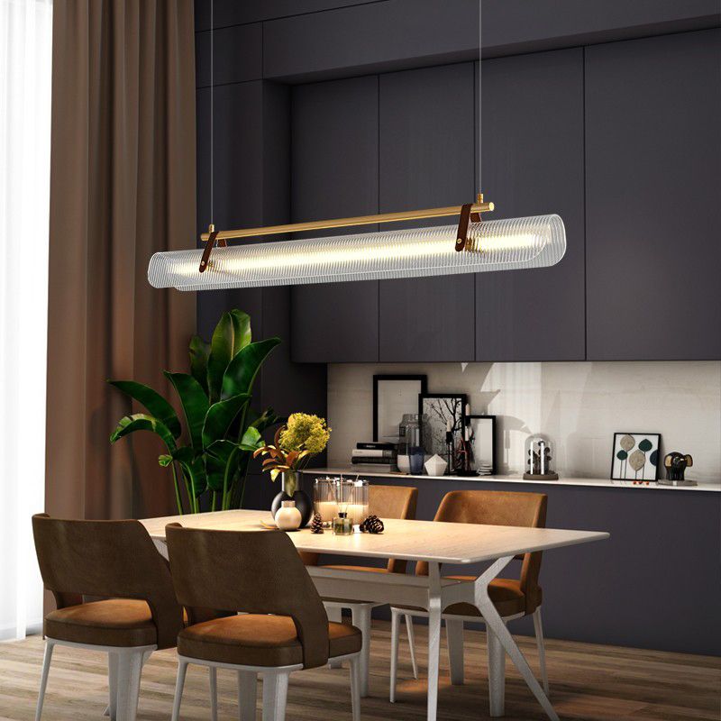 LED Island Lamp Modern Style Island Hanging Lamp with Acrylic Shade for Dining Room
