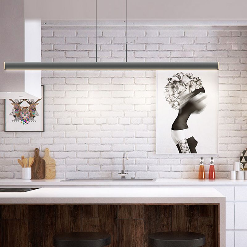 Contemporary Linear LED Chandelier Light Fixtures Restaurant Hanging Chandelier