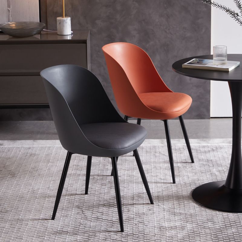Contemporary Style Kitchen Chair Dining Armless Side Chairs with Metal Legs