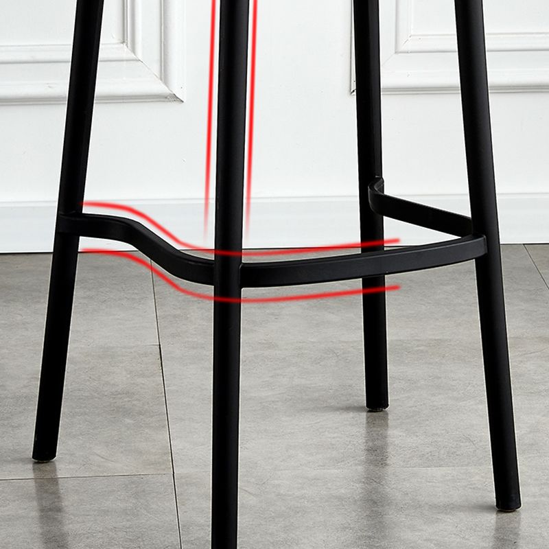 Modern Backrest Armless Counter Stool Plastic Hight Stool for Coffee Shop
