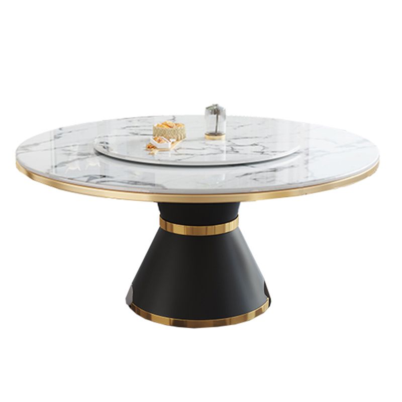 Modern Dining Set 1/5/7 Pcs Round Marble Dining Table and Upholstered Chairs