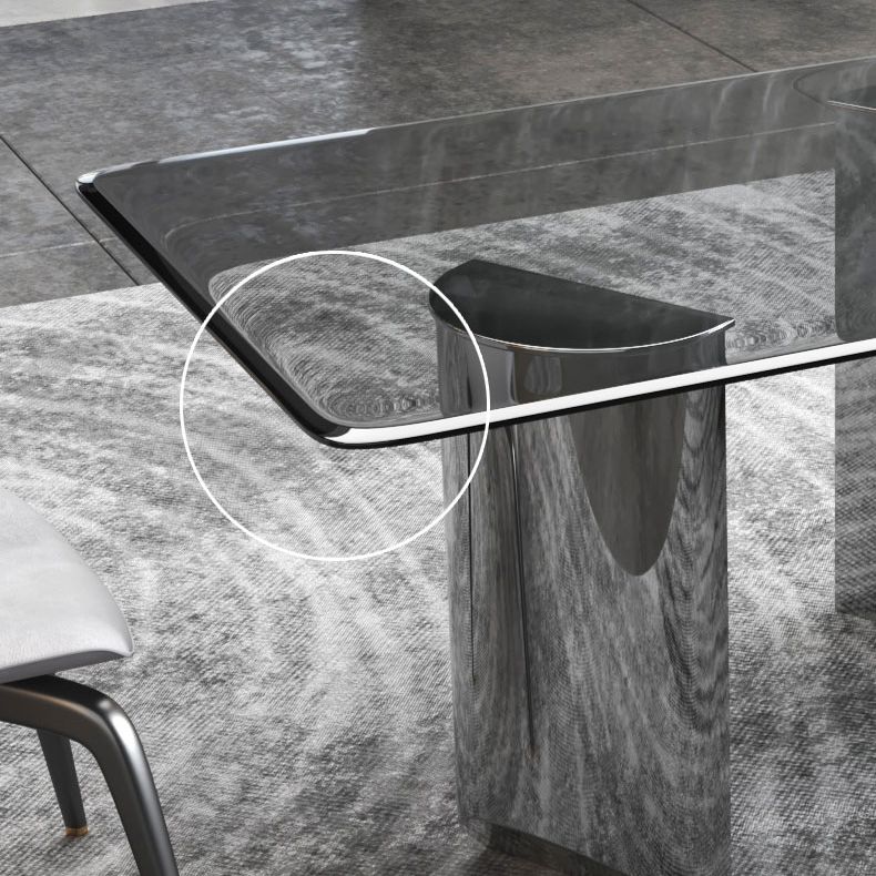 1/2/3 Pieces Modern Rectangle Tempered Glass Top Dining Set for Home