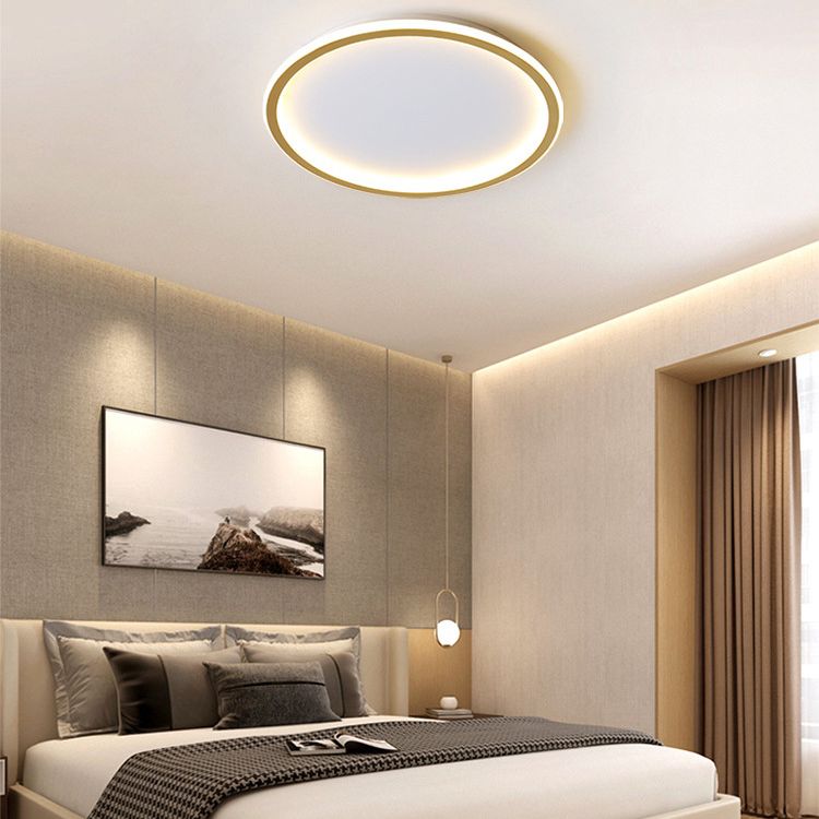 Modern Circolare Flush Light Metal e Acrylic Gold Led Surface Mount Massimale Luci per Living Room