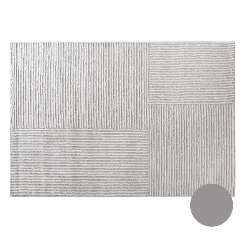 Light Gray Industrial Rug Blended Stripe Rug Stain Resistant Rug for Living Room