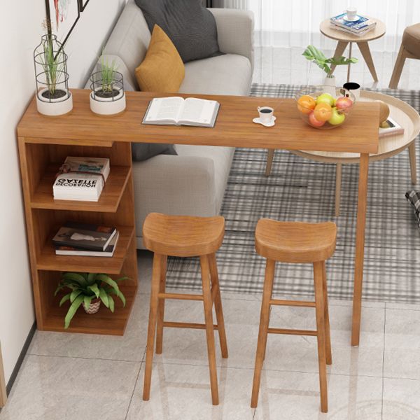 Modern Bar Table Set 1/2/3 Pcs Solid Wood Bar Table and Backless Bar Stools