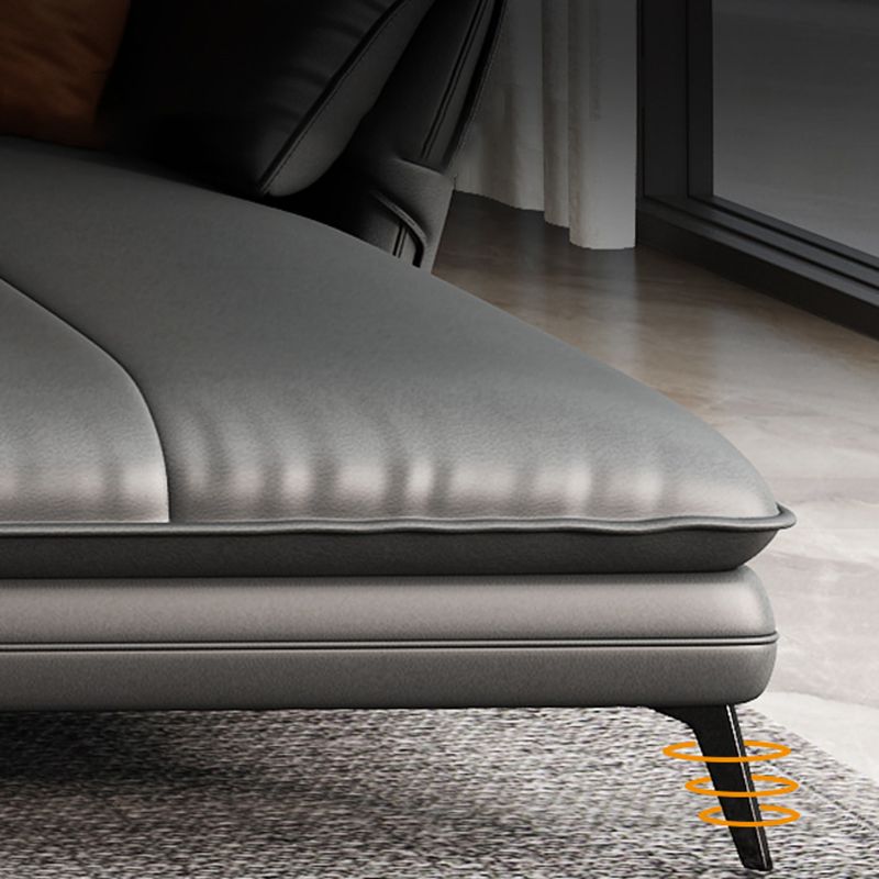 Contemporary Genuine Leather Living Room Pillow Top Arm Seating