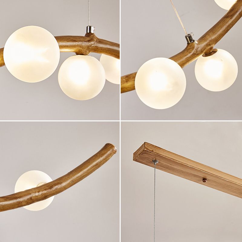 Modern Style Hanging Island Light Glass Hanging Lighting Fixture for Dining Room