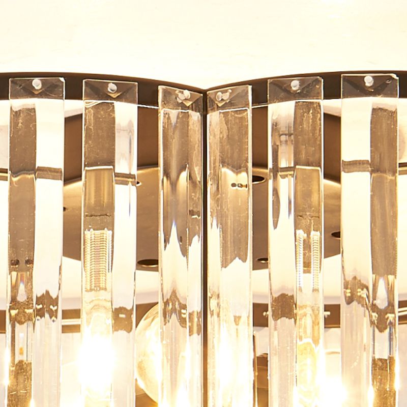 Geometry Shape Ceiling Lamp Modern Iron Flush Mount with Glass Lampshade for Bedroom