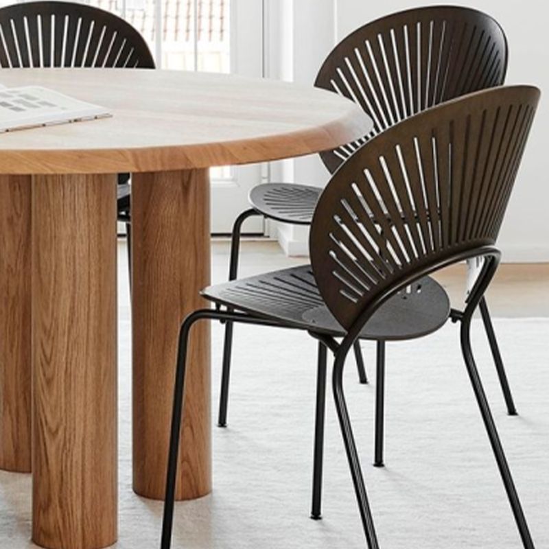 Solid Wood Dining Table Modern Round Dining Room Table for Home