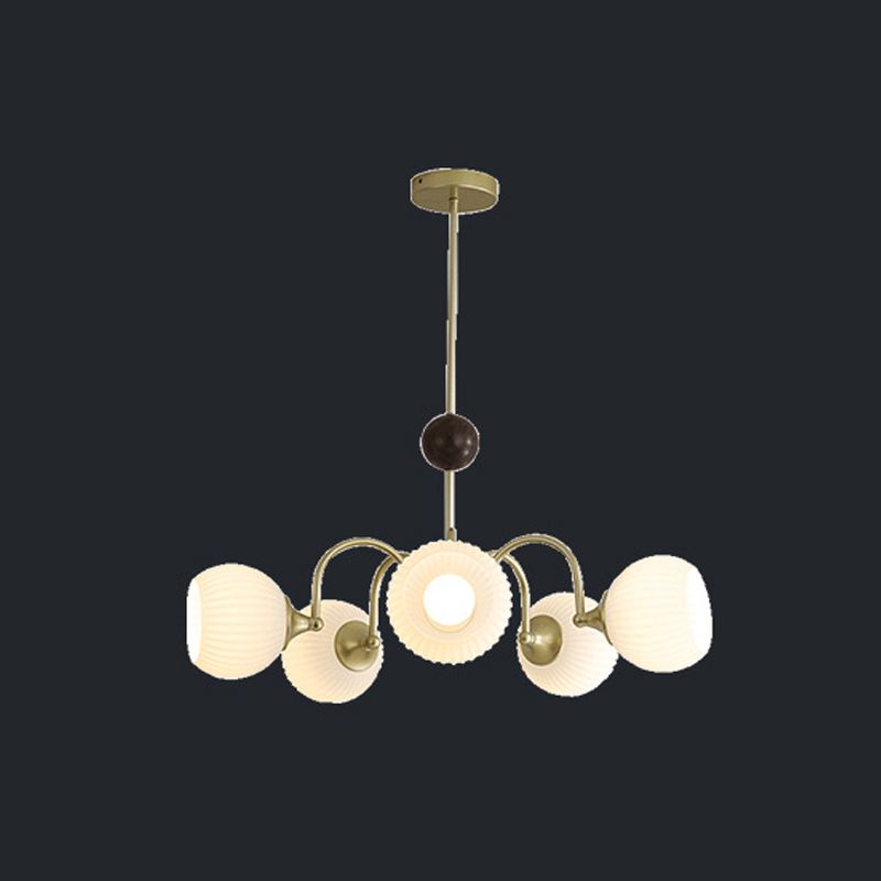 Contemporary Nordic Hanging Light Globe Glass Chandelier for Living Room