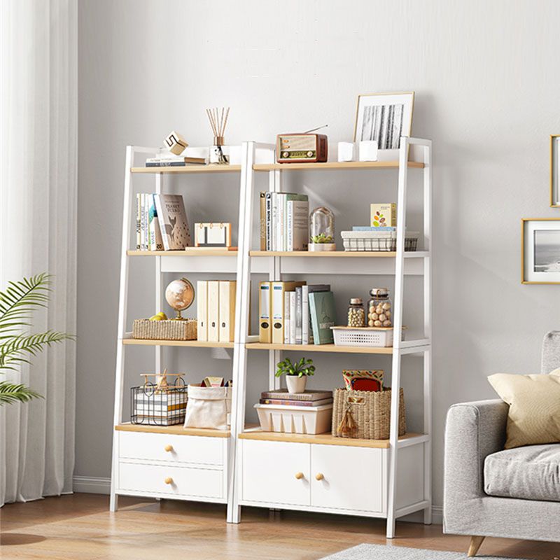 12" W Metal Frame Bookshelf Modern Open Storage Ladder Bookcase