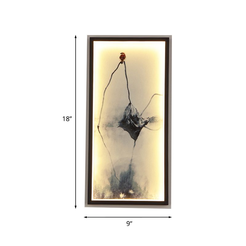 Black Dried Leaf Mural Light Asia LED Aluminum Wall Mounted Lighting for Decoration