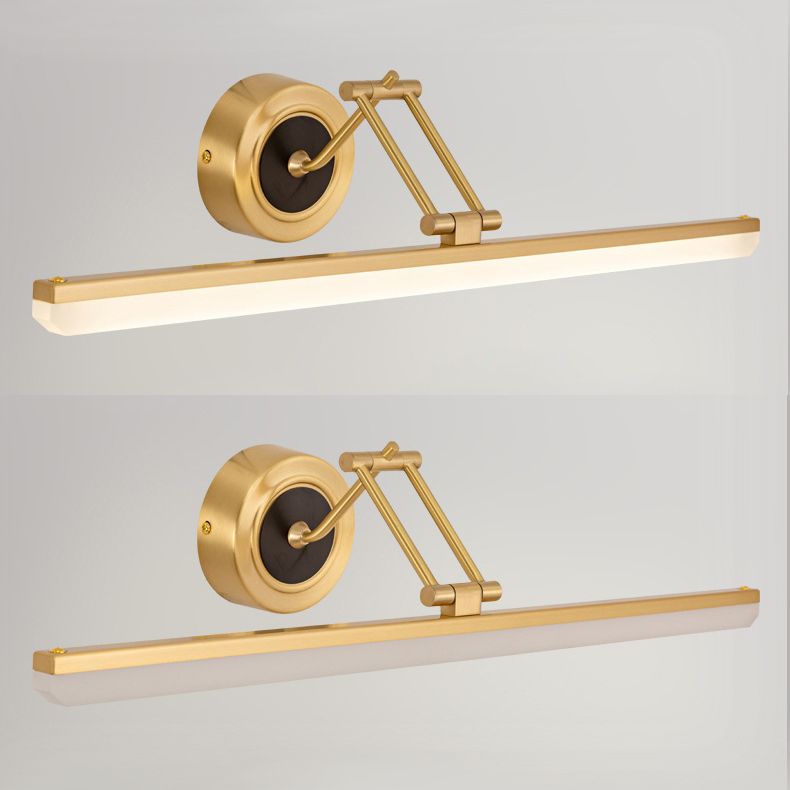 Modern Brass LED Light Vanity Light Fixtures over Mirror for Bathroom Make-up
