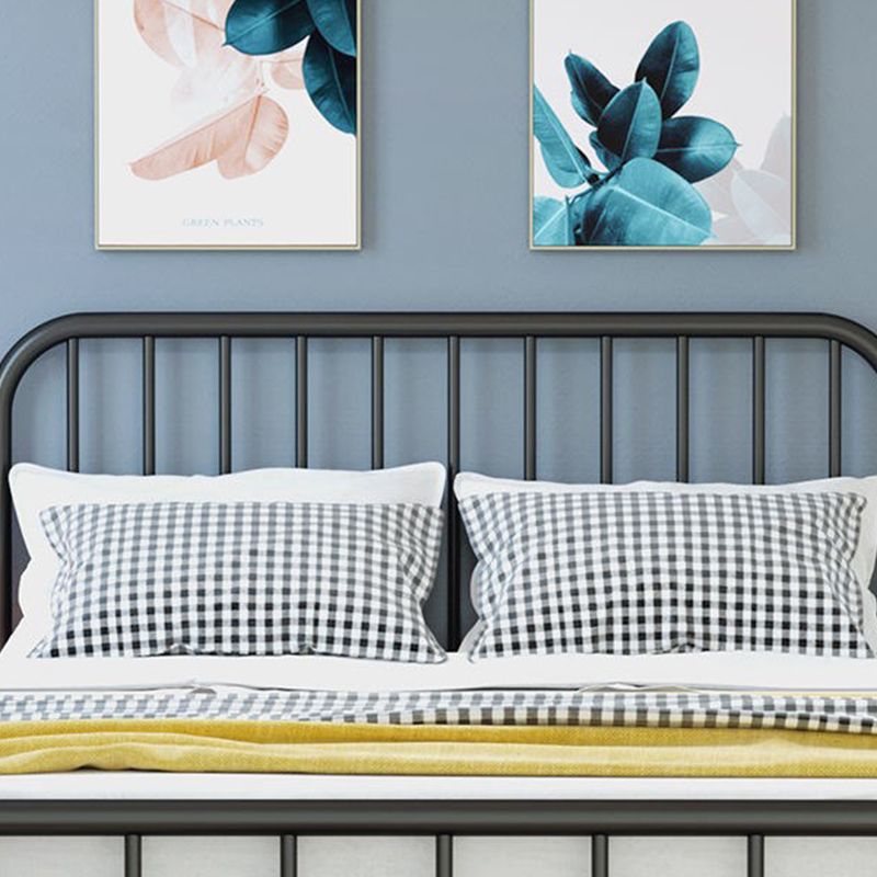 High Profile Standard Bed, Metal Slat Headboard Contemporary Bed