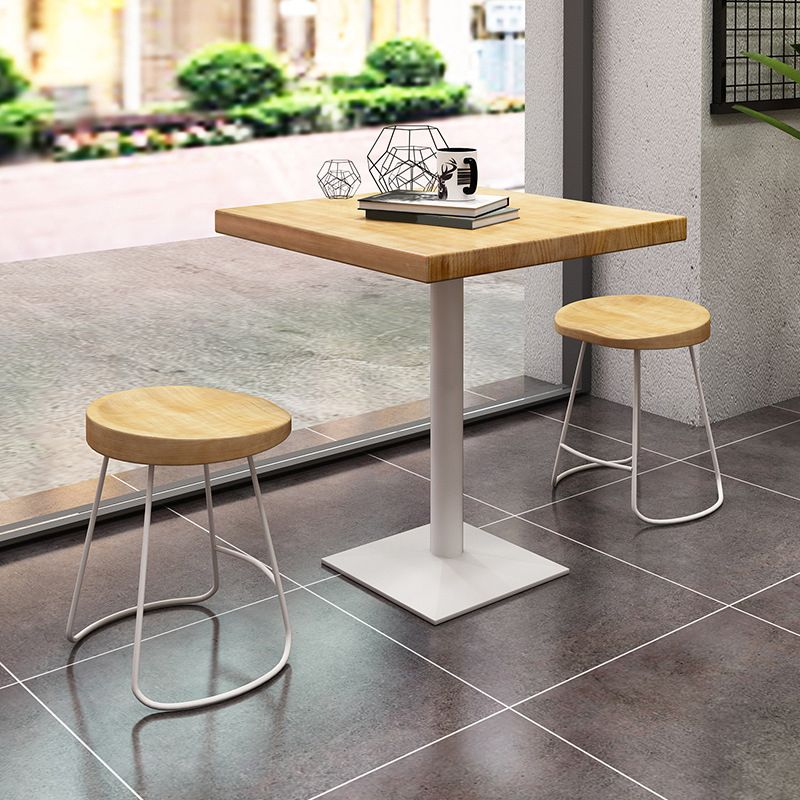 Wood Dining Stool Contemporary Backless Bar Stools with Footrest