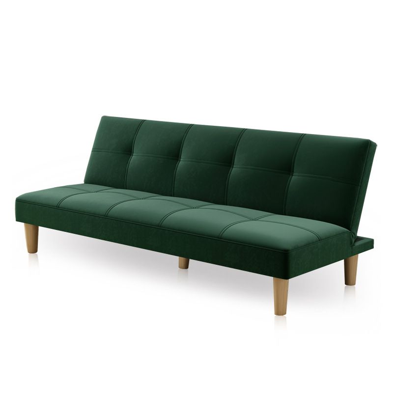 Modern Biscuit Back Standard Sofa 2/3-Seater Velvet Armless Convertible Sofa