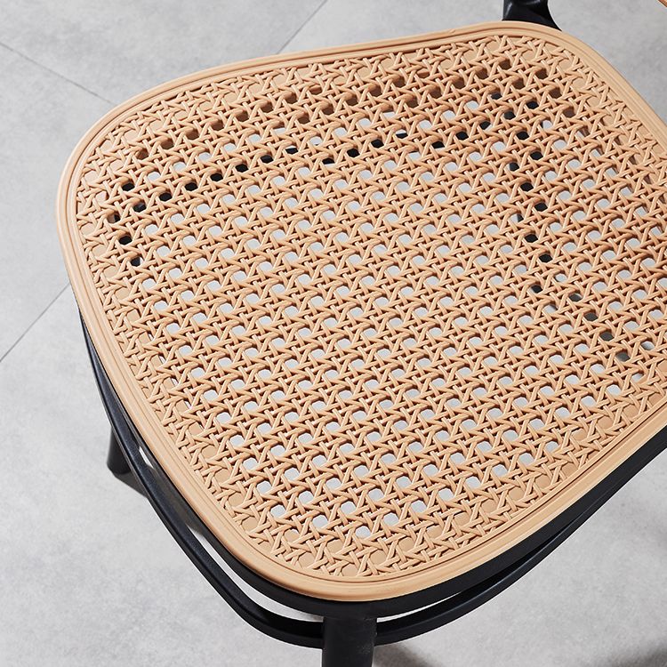 Silla de comedor de estilo moderno, silla lateral sin brazos de comedor de plástico para cocina