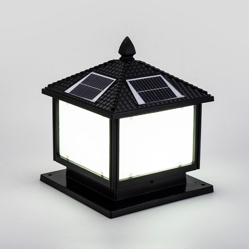 Modern Minimalist LED Solar Lighting Fixture with Acrylic Shade for Garden
