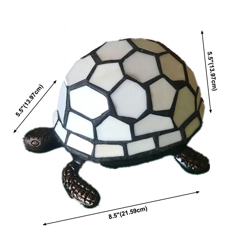 Turtle Nightstand Lamp Single-Bulb Stained Glass Tiffany-Style Table Light Ideas for Restaurant