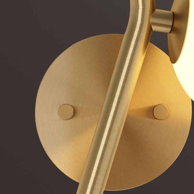 Glass Ball Shape Sconce Light Modern-Style 2 Lights Wall Light Fixtures in Gold
