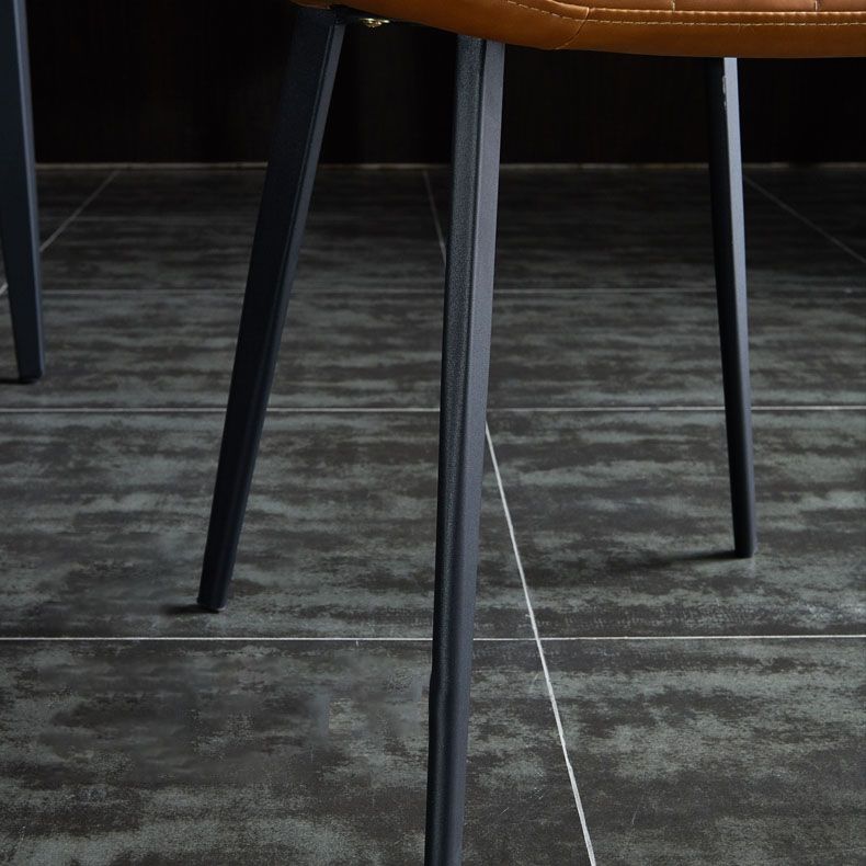 Silla de comedor contemporánea, silla lateral de metal sin brazos para cocina