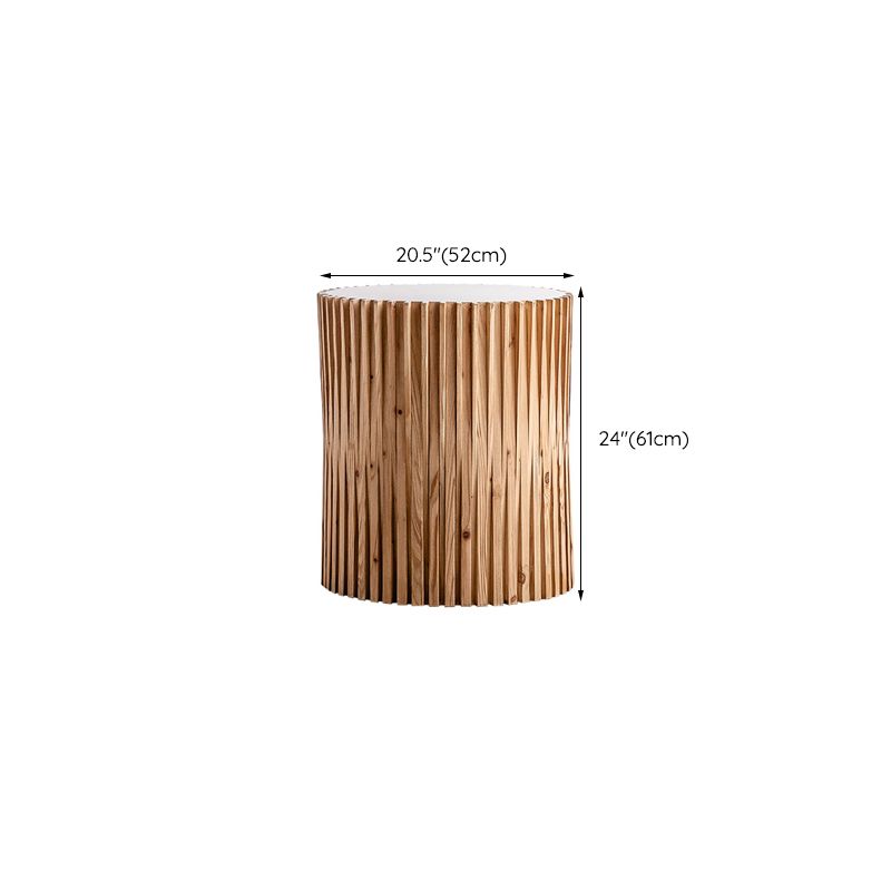 Round Solid Wood Side Table Rustic Tree Stump Side End Snack Table