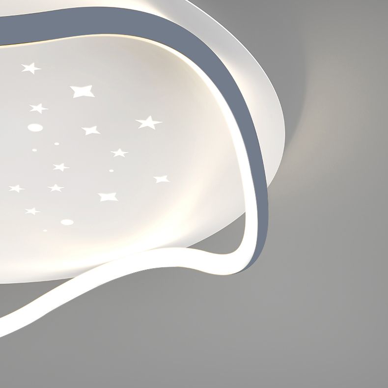 Plafonnier de forme ronde moderne en fer à 2 lumières, montage encastré pour chambre à coucher