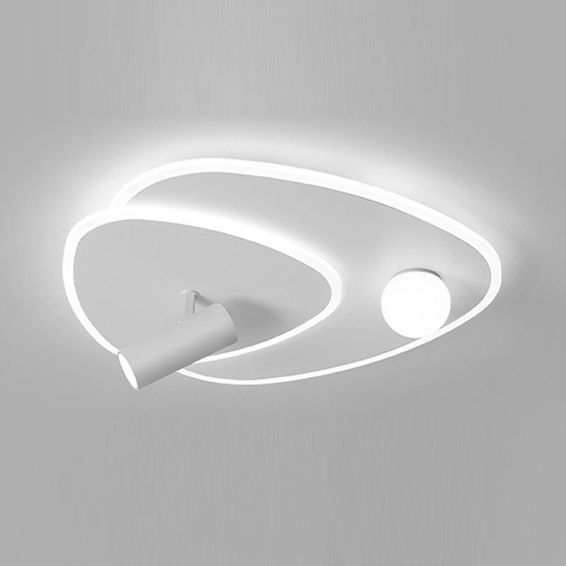 Geometric LED Flush Mount Iron and Acrylic Ceiling Flush with Spotlight