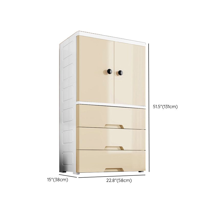 Plastic Wardrobe Teen Style Simple Rectangular Bedroom Wardrobe Closet