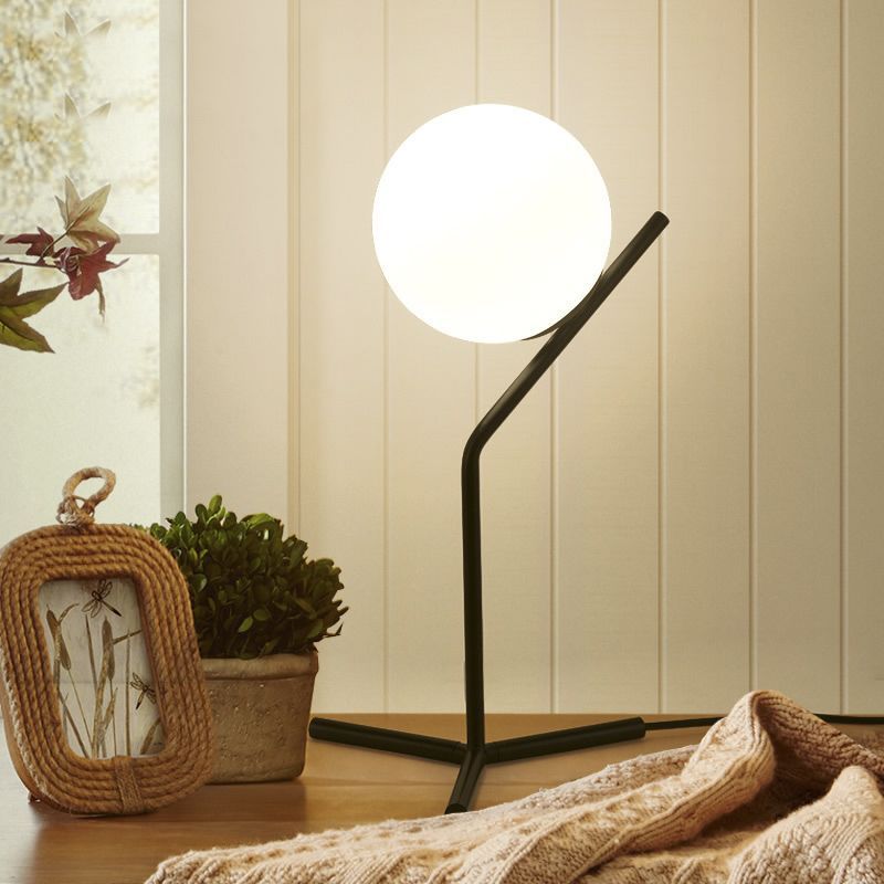 Lampada di studio in golf di vetro in vetro bianco modernismo 1 scrivania camera da letto leggera illuminazione