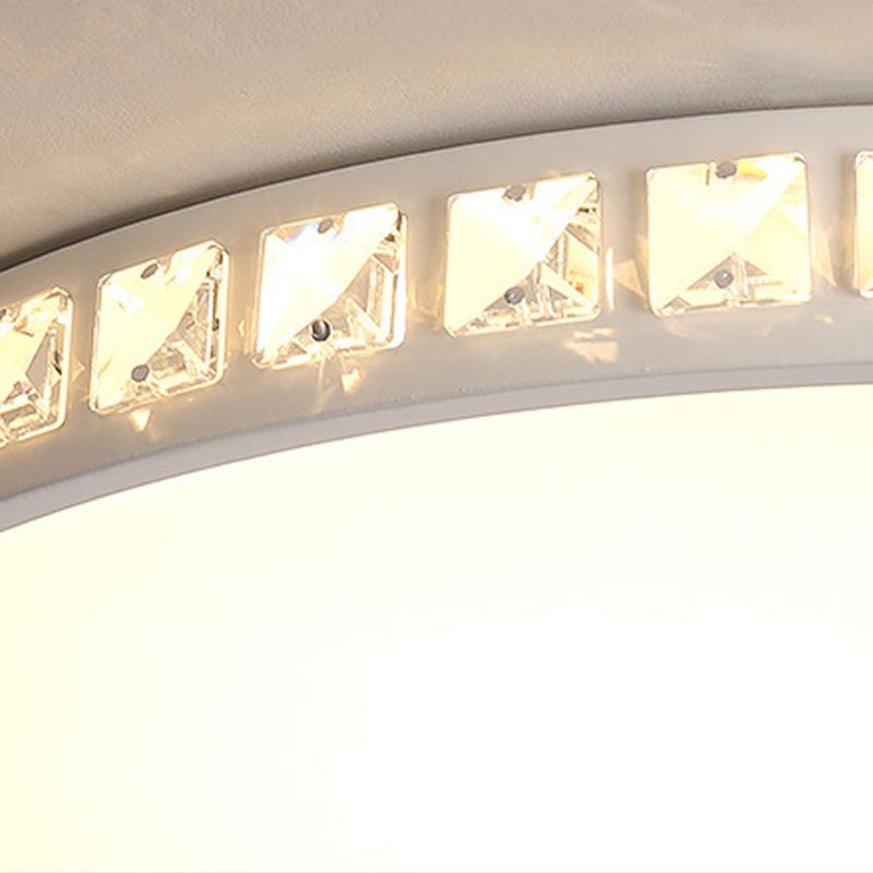 Plafonnier circulaire moderne à montage encastré, luminaire de plafond en acrylique blanc pour cuisine