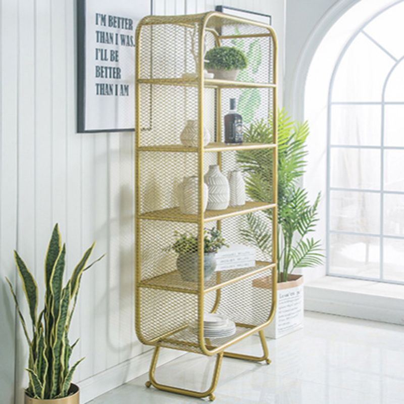 Iron Glam Book Shelf Shelves Included Bookcase Closed Back for Home Office