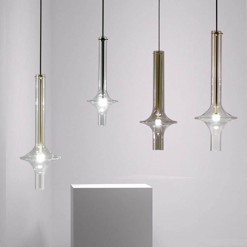 Langwerpige eetkamer hanger lichte kit glas 1-licht moderne stijl hanglamp