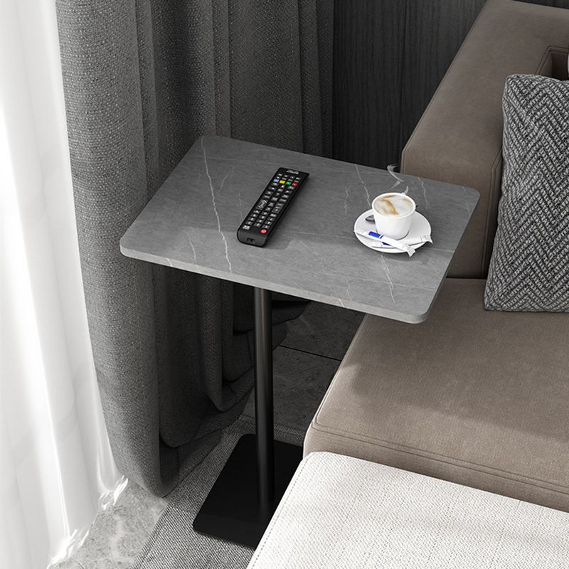 Modernistic Slate Top Side Table Rectangular Metal C Side Table