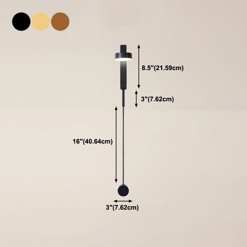 Round Shape Metal Wall Light Modern Style 1 Light Wall Mounted Light