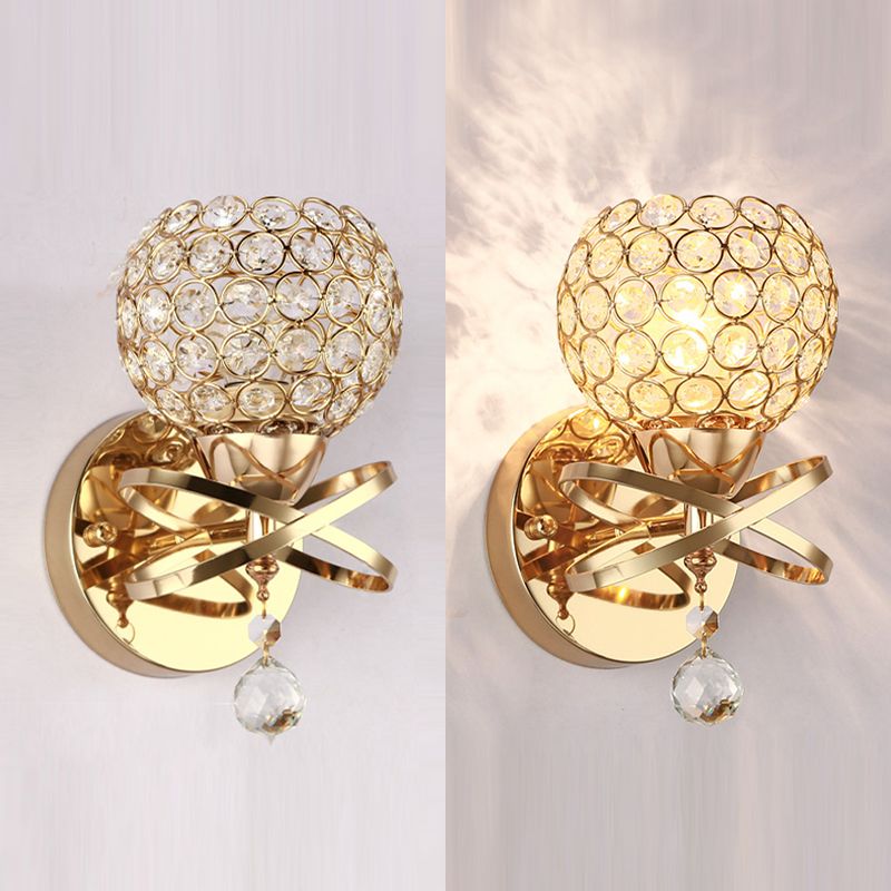 Éclairage d'applications à balle pour la chambre à coucher d'une lumière antique Éclairage mural en cristal clair