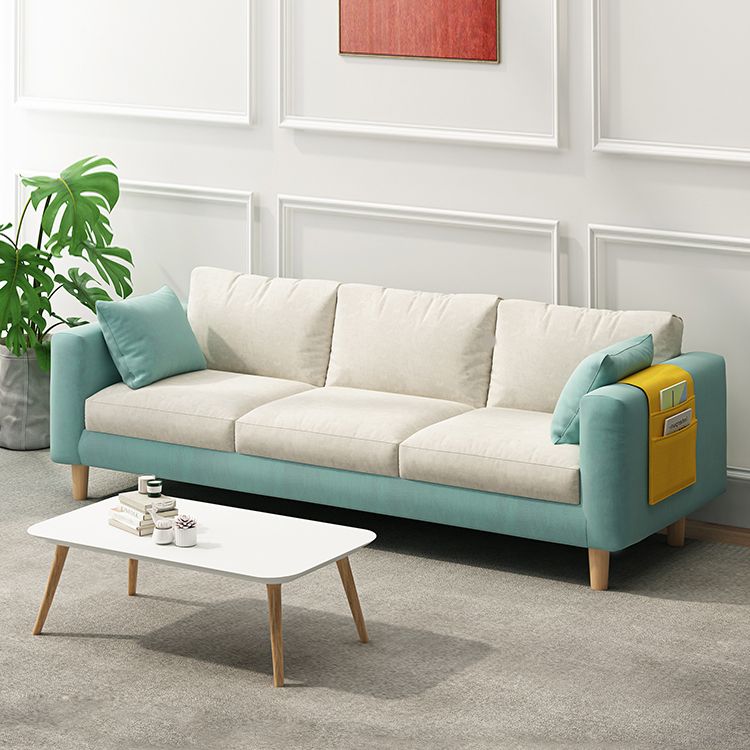 26.37" Wide Square Arm Sofa 3 Seater Solid Color Sofa with Storage